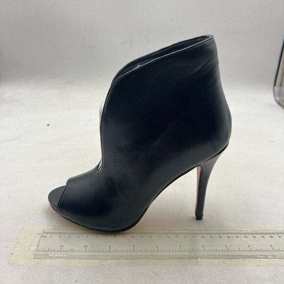 FSJ Black Peep Toe High Heel Ankle Boots Sandals Hollow V Cut Open Toe Booties - Picture 2 of 8